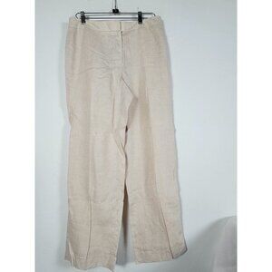 346 Brooks Brothers Caroline Fit Women Linen Trousers Pants Size 12 Ivory Casual